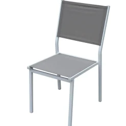 Chaise de jardin aluminium empilable Murano Blanc et taupe