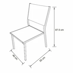 Chaise de jardin aluminium empilable Murano Gris anthracite