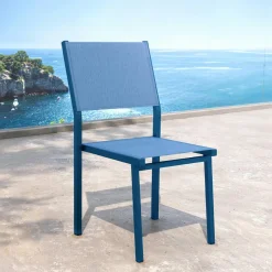 Chaise de jardin aluminium empilable Murano Bleu pétrole
