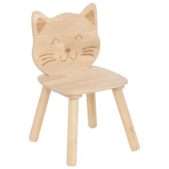 Chaise enfant bois (H50 cm) Chaton Pia Beige