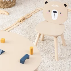 Chaise enfant bois (H46 cm) Douceur Ourson Beige