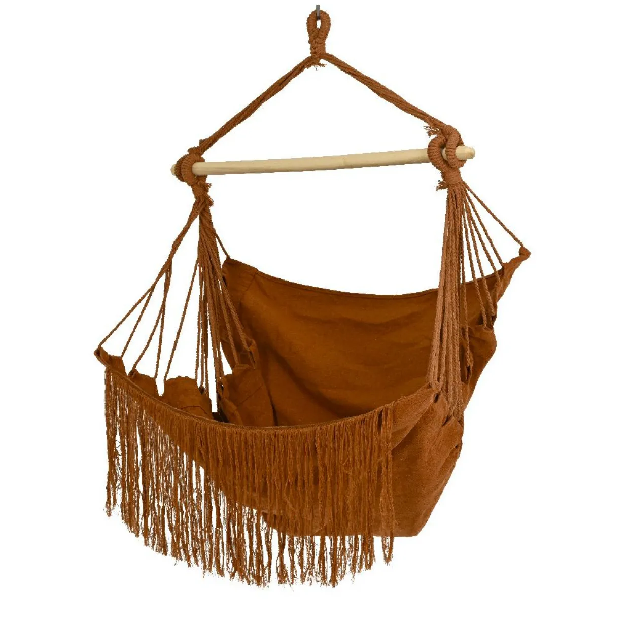 Chaise Hamac à suspendre à franges Terracotta