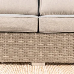 Chauffeuse de jardin en résine tressée 2 places Palma Gris et taupe