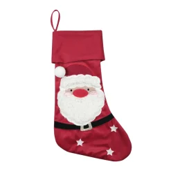 Chaussette de Noël (H48 cm) Edgard Père Noël Rouge carmin