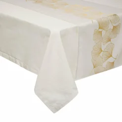 Chemin de table tissu (200 x 45 cm) Ginko Blanc