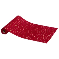 Chemin de table velours (300 x 28 cm) Sapins de Noël Rouge