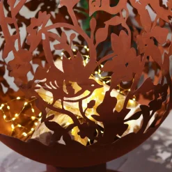 Cheminée brasero extérieur (D50 x H63 cm) Ajourée Rouille