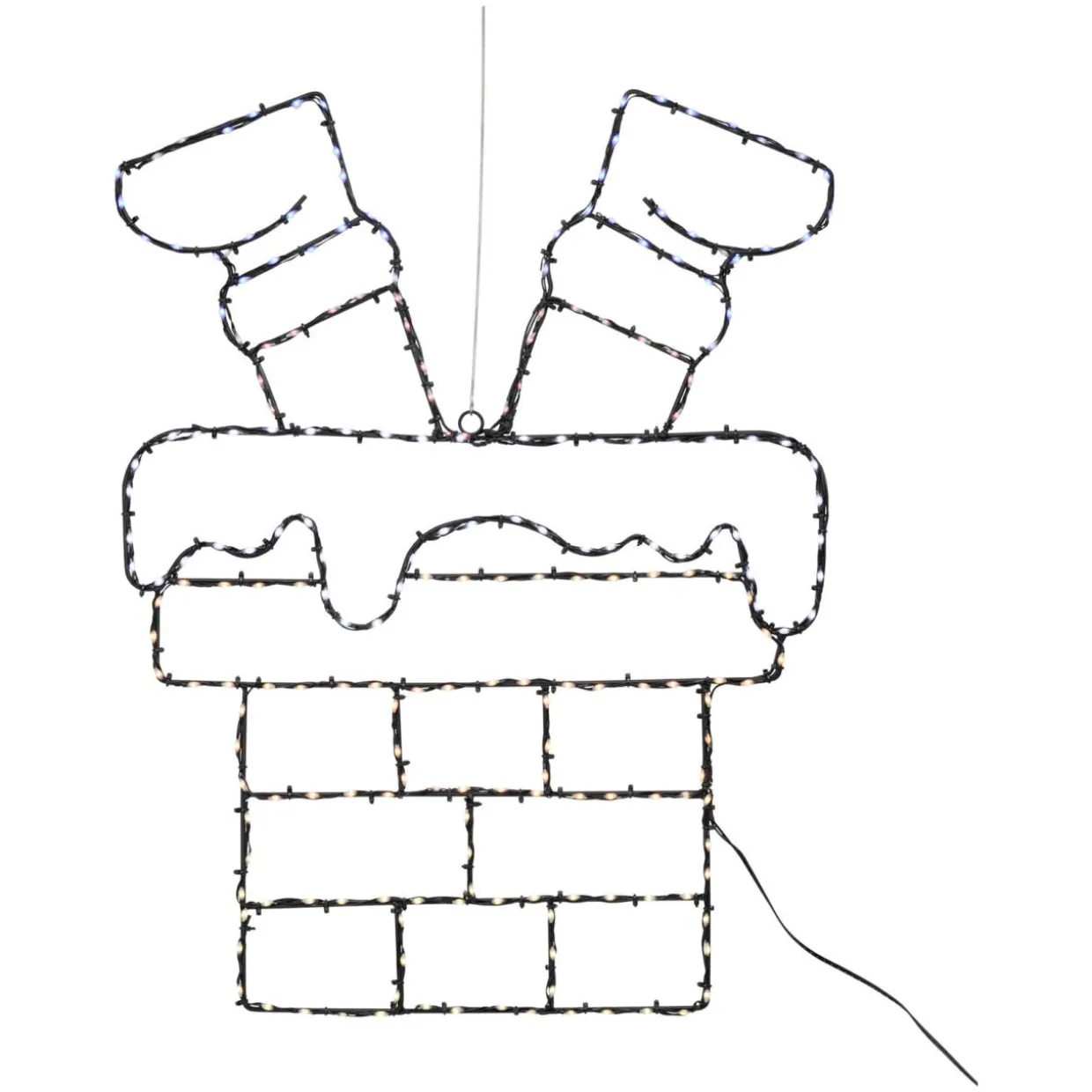 Cheminée lumineuse 223 LED (H60 cm) Néon effet flash Multicolore