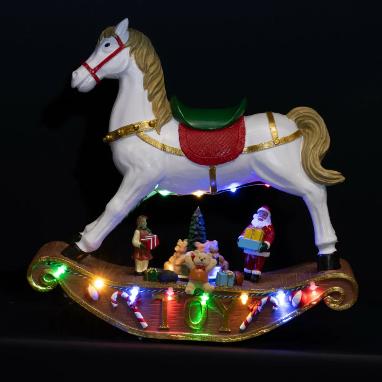 Cheval à bascule lumineux à piles 14 LED (H27 cm) Magie Multicolore