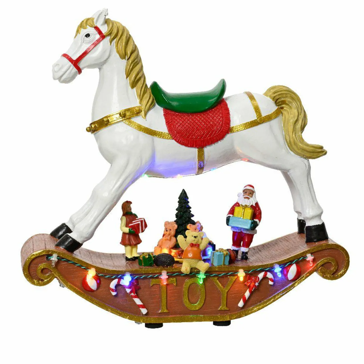 Cheval à bascule lumineux à piles 14 LED (H27 cm) Magie Multicolore