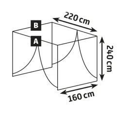 Ciel de lit moustiquaire pour lit 2 personnes (H240 cm) Lio Blanc