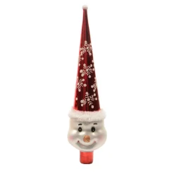 Cimier de sapin en verre Bonhomme de neige Joyeux