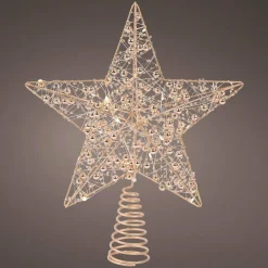 Cimier de sapin lumineux Angie Or et blanc chaud