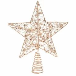 Cimier de sapin lumineux Angie Or et blanc chaud