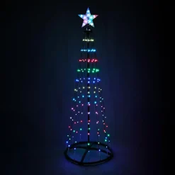 Cône lumineux Digital 154 Micro Led (H150 cm) Twinkling Noir et Multicolore