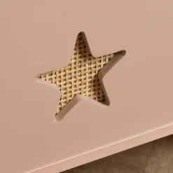 Coffre à jouet ouvert enfant bois (H44 cm) Stars Rose