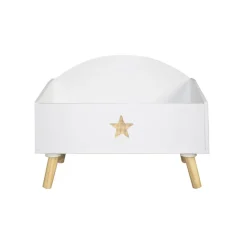 Coffre à jouet ouvert enfant bois (H44 cm) Stars Blanc