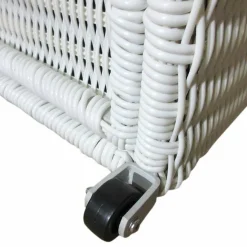 Coffre de rangement extérieur en résine tressée Calvi Blanc