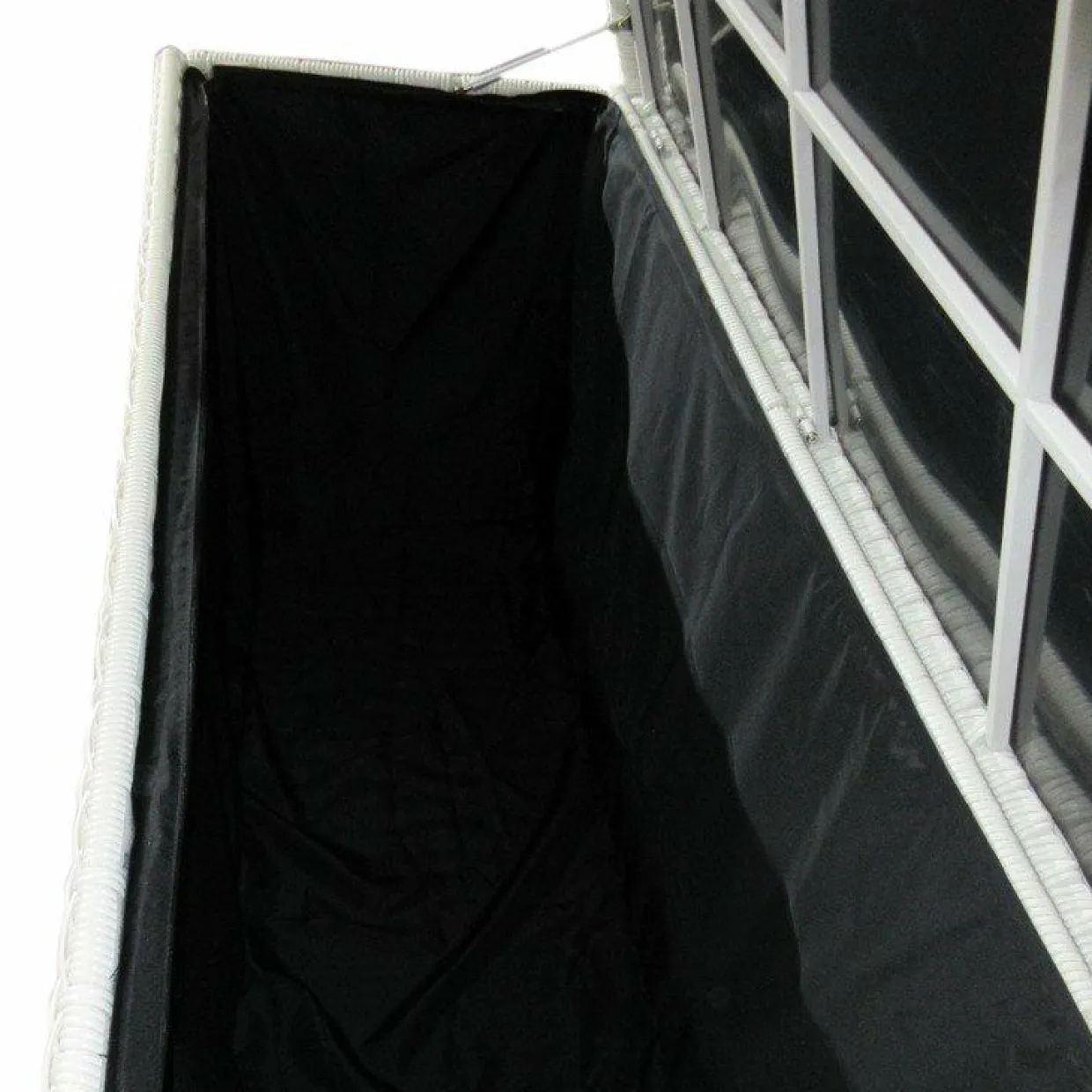 Coffre de rangement extérieur en résine tressée Calvi Blanc