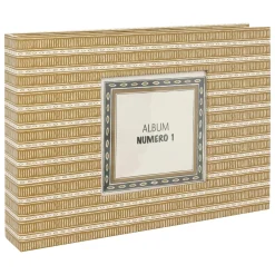 Coffret 2 albums photos (H16,7 cm) Paloma Gris et jaune moutarde