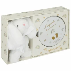 Coffret empreinte et peluche lapin Blanc