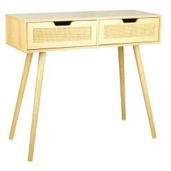 Console 2 tiroirs bois (H72 cm) Amélia Beige
