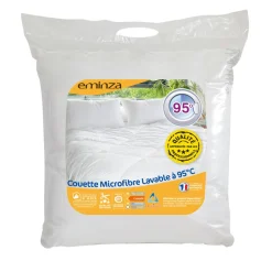 Couette Chaude (260 x 240 cm) Microfibre Lavable à 95°C Blanche