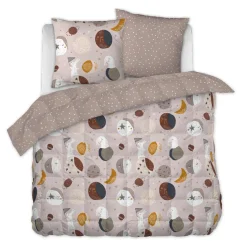 Couette imprimée enfant coton et deux taies d'oreiller (200 x 200 cm) Sky Dream Rose