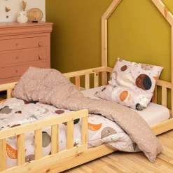 Couette imprimée enfant coton et deux taies d'oreiller (200 x 200 cm) Sky Dream Rose