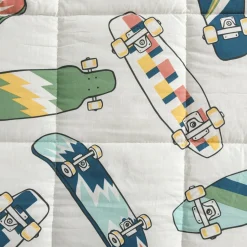 Couette imprimée enfant coton (140 x 200 cm) California Bleu