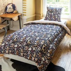 Couette imprimée enfant et une taie d'oreiller (140 x 200 cm) Forêt enchantée Multicolore