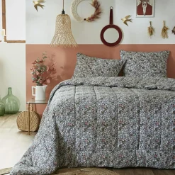 Couette imprimée tempérée (140 x 200 cm) et une taie coton Malia Multicolore