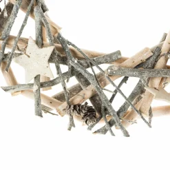 Couronne de Noël branchage (D30 cm) Bois Naturel