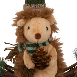 Couronne de Noël (D33 cm) Welcome Hérisson Marron