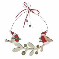 Couronne de Noël déco (D22 cm) Oiseaux enchantés