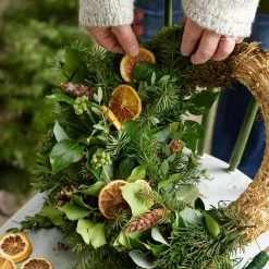 Couronne de Noël en paille (D50 cm) à décorer