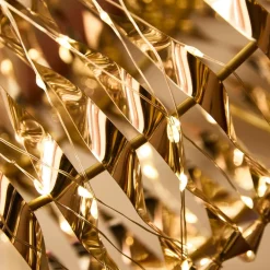 Couronne de Noël lumineuse 960 Micro LED (D70 cm) Effet flash Or et blanc chaud