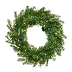 Couronne de Noël lumineuse (D50 cm) Glorious Vert et blanc chaud