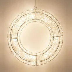 Couronne de Noël lumineuse 500 micro LED (D38 cm) Star Light Argent et blanc froid
