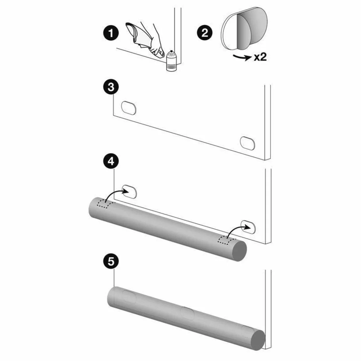 Coussin bas de porte polycoton (L80 x 7,5 cm) Aimanté Noir