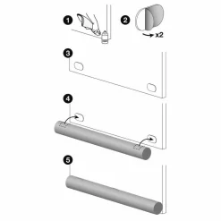 Coussin bas de porte polycoton (L80 x 7,5 cm) Aimanté Gris foncé