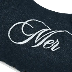 Coussin bouée en coton (50 cm) Bordemer Bleu marine