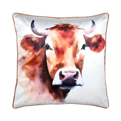 Coussin carré (50 x 50 cm) Fernande Marron cognac