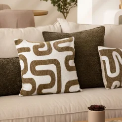 Coussin carré (40 x 40 cm) Safina Vert kaki