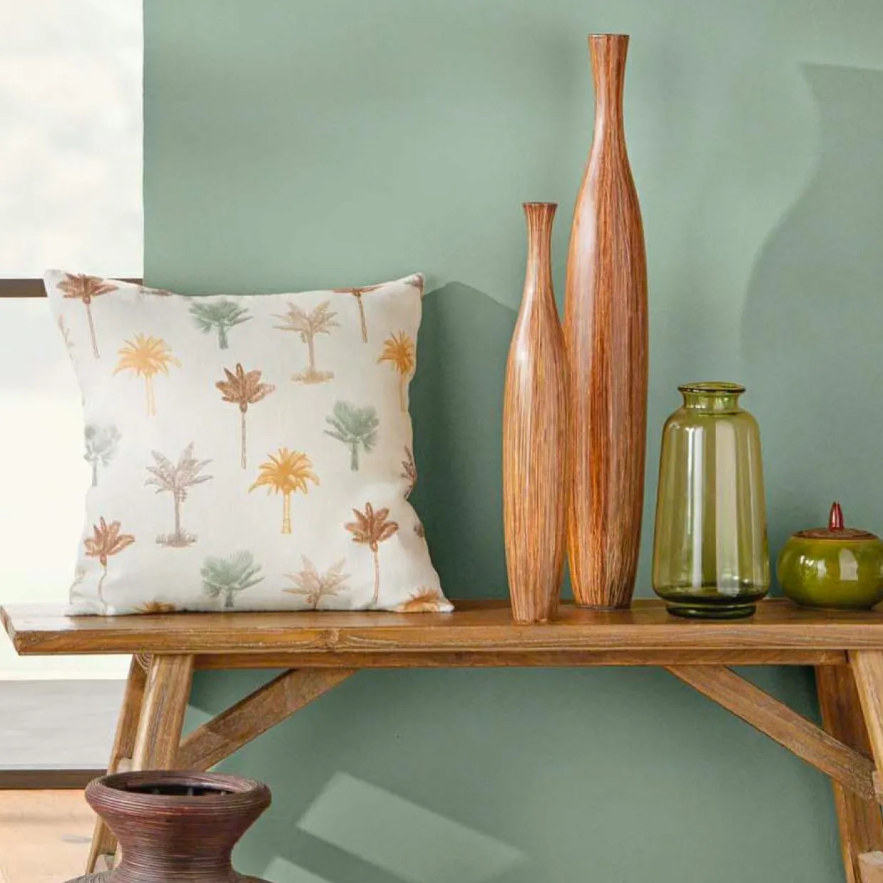 Coussin carré coton (45 x 45 cm) Palmelia Multicolore