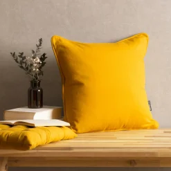 Coussin carré coton (40 x 40 cm) Pixel Jaune moutarde