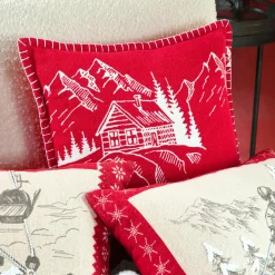 Coussin Carré Coton (45 x 45 cm) Villard Rouge