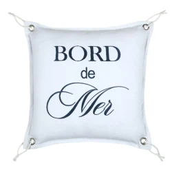 Coussin carré coton (45 x 45 cm) Bordemer Blanc