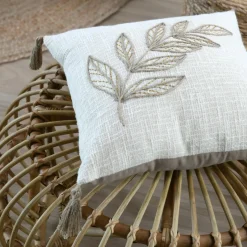 Coussin carré coton (40 x 40 cm) Hemera Ecru