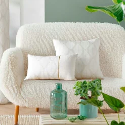 Coussin carré coton (45 x 45 cm) Maho Blanc